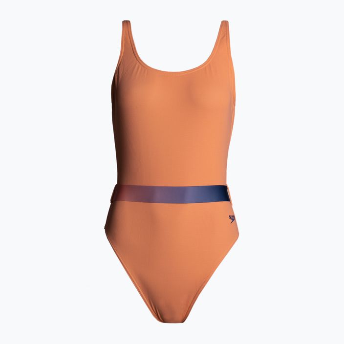 Speedo Belted Deep U-Back einteiliger Badeanzug für Damen orange 8-00307415485