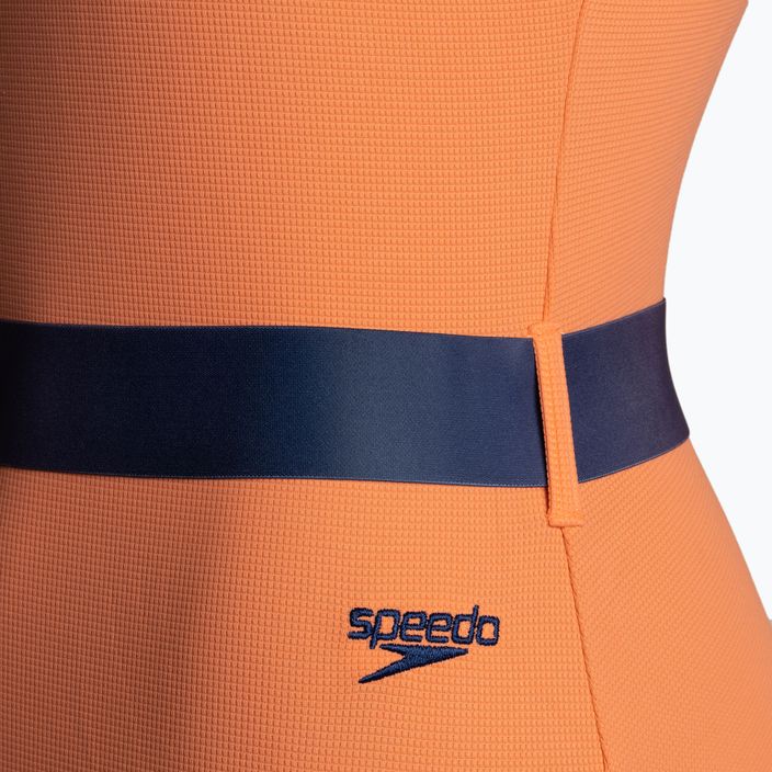 Speedo Belted Deep U-Back einteiliger Badeanzug für Damen orange 8-00307415485 3