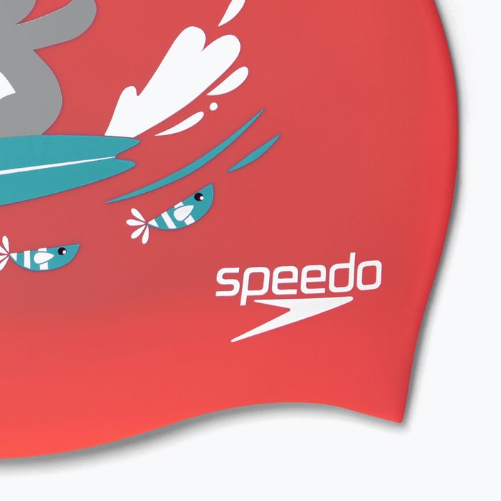 Speedo Printed Silicone Junior Kindermütze rot 8-0838614635 3