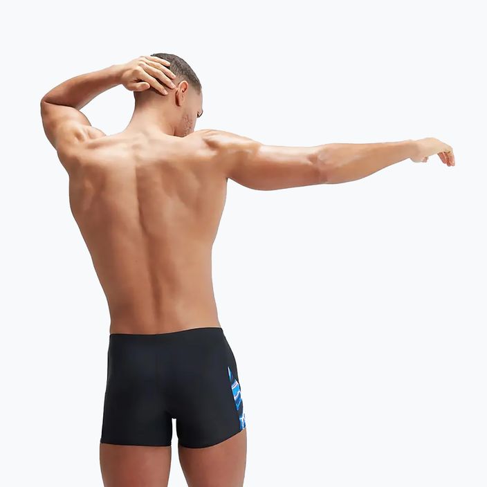Herren Speedo Allover Digi V-Cut Schwimm-Boxershorts schwarz/blau 9