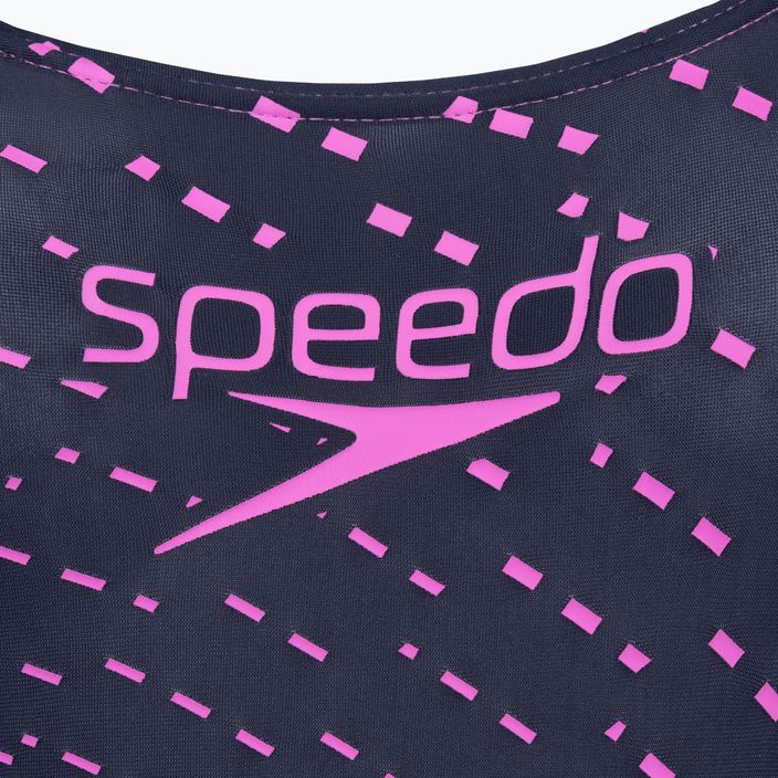 Speedo Medley Logo Medalist einteiliger Badeanzug für Kinder navy/pink 3