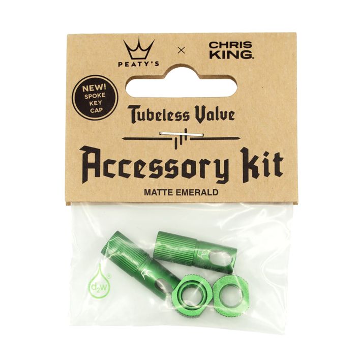 Peaty's X Chris King Mk2 Tubeless Valves Accessory Kit grün 83800 Fahrradreifen Ventilkappe 2