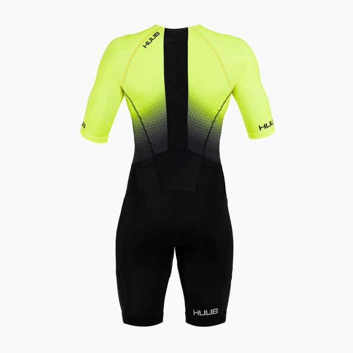 Triathlonanzug Herren HUUB Commit Long Course Suit schwarz-gelb COMLCSFY 2