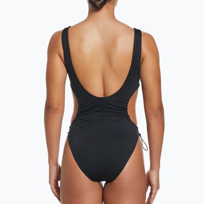 Nike Wild Damen einteiliger Badeanzug schwarz und weiß NESSD255-001 5