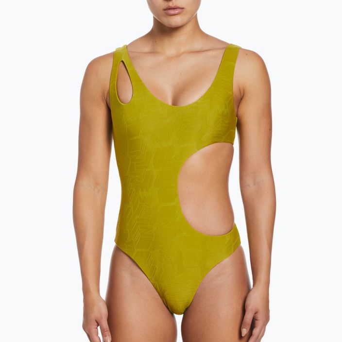 Einteiliger Badeanzug für Damen Nike Block Texture gold NESSD288-314 4