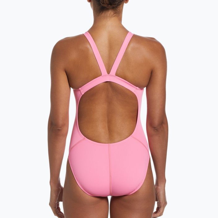 Nike Hydrastrong Solid Fastback einteiliger Badeanzug für Damen, rosa NESSA001-660 5