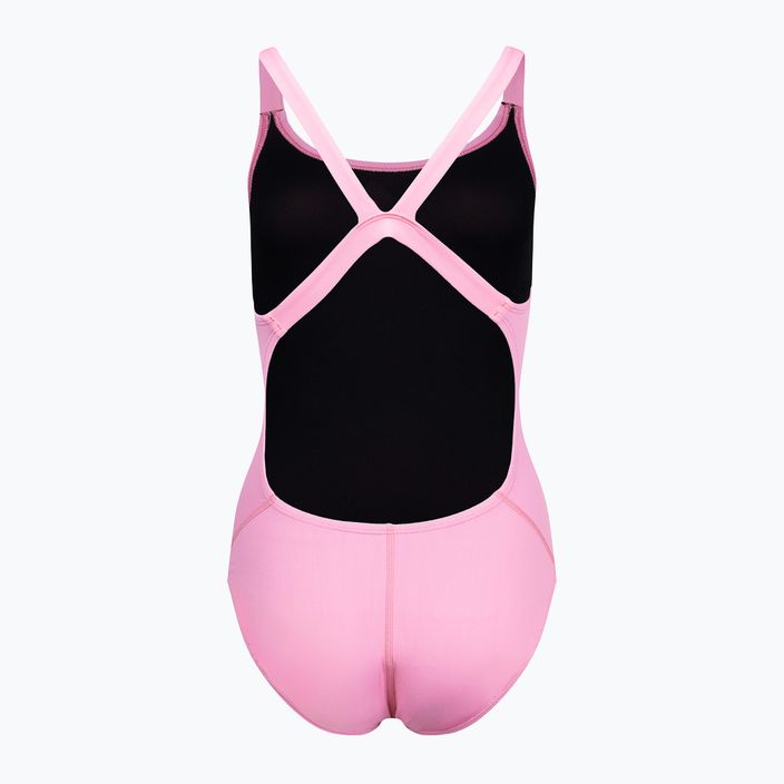 Nike Hydrastrong Solid Fastback einteiliger Badeanzug für Damen, rosa NESSA001-660 2