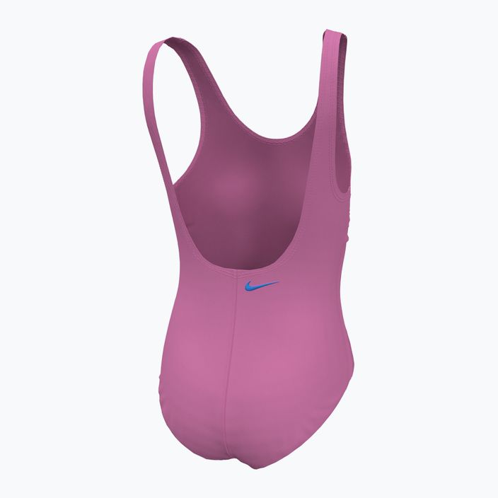 Nike Multi Logo U-Back einteiliger Badeanzug für Kinder in verspieltem Rosa 2