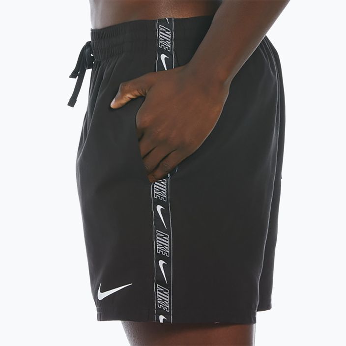 Herren Nike Logo Tape 5" Volley Badeshorts schwarz 3