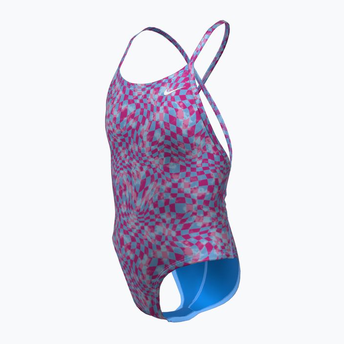 Nike Hydrastrong Lace Up Back universitätsblauer einteiliger Badeanzug für Kinder 3