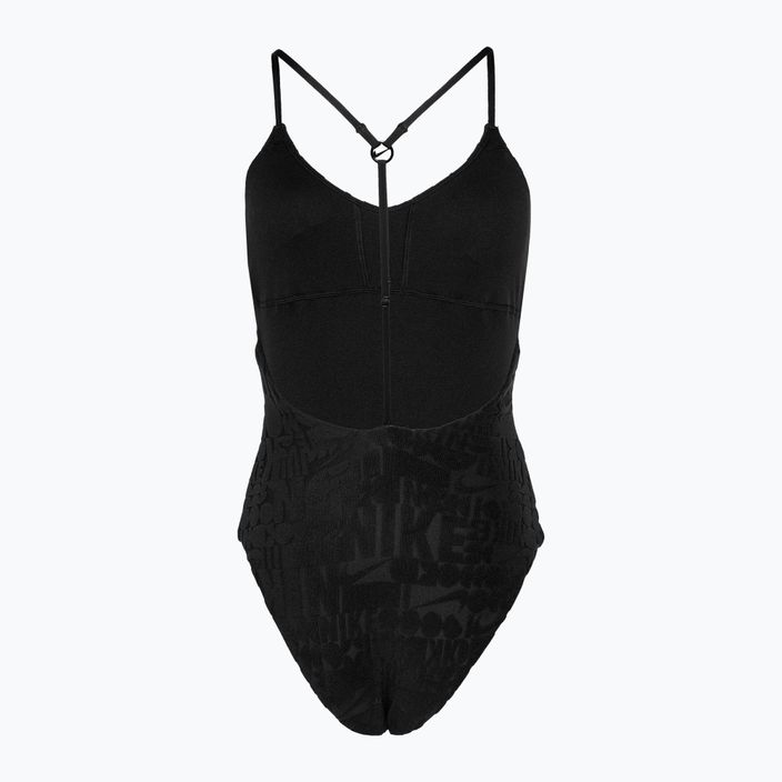 Nike Retro Flow Terry Damen-Badeanzug einteilig schwarz 2