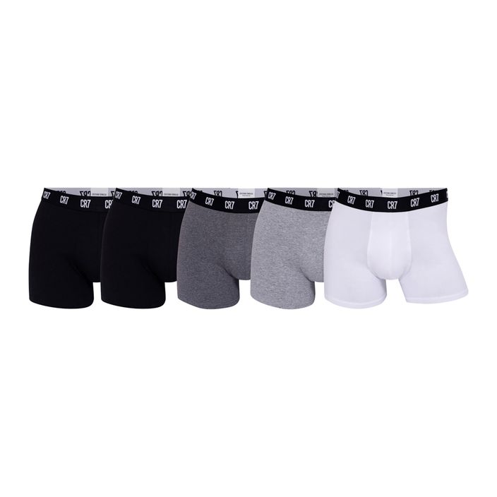 Boxershorts Herren CR7 Basic Trunk 5 par black/dark grey/grey/white 2