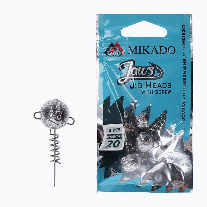 Mikado Jaws Jig Kopf mit Schraube 3 Stück Silber OMGJ-10