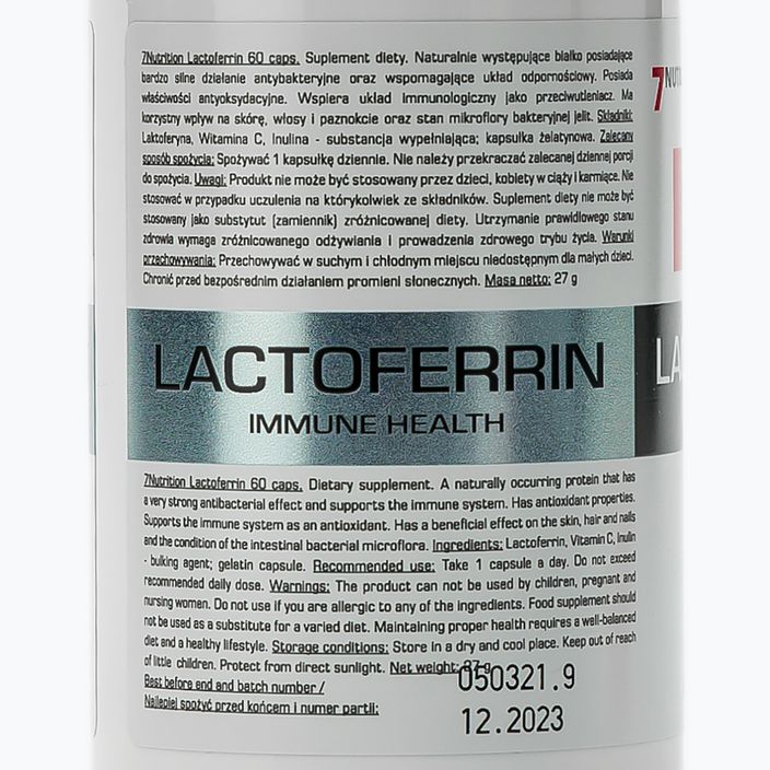 Lactoferrin 90% 7Nutrition 100mg Immunität 60 Kapseln 7Nu000433 2
