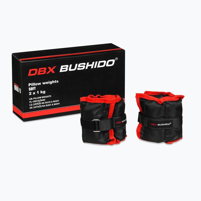 Bushido Knöchel- und Handgelenkgewichte 2x1 kg schwarz/rot OB1 5