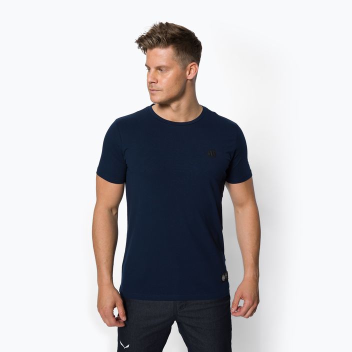 Herren-T-Shirt Pitbull West Coast Slim Fit Lycra Small Logo dark navy