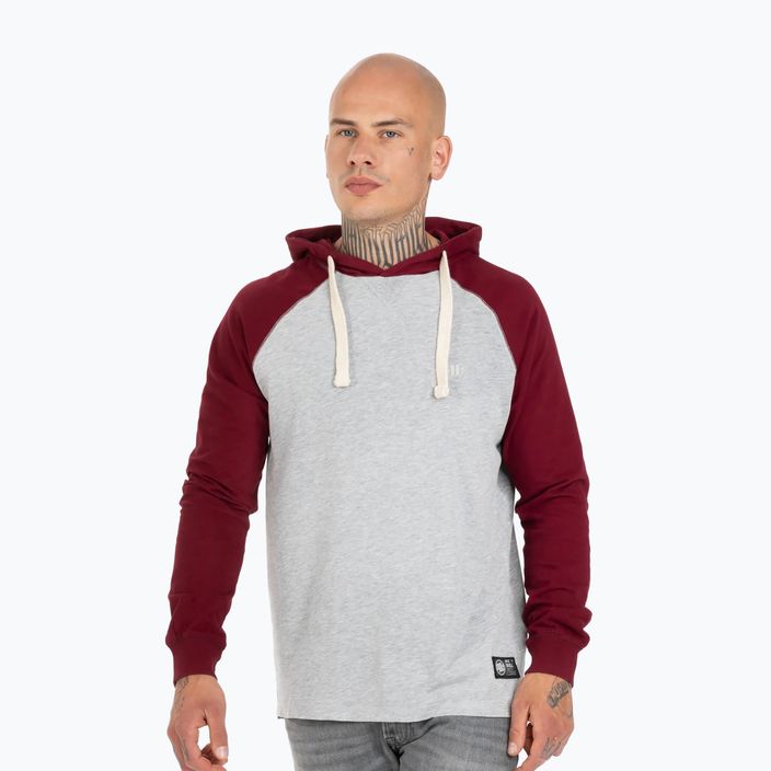Sweatshirt für Männer Pitbull West Coast Hooded Small Logo grey/burgundy