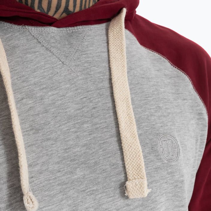 Sweatshirt für Männer Pitbull West Coast Hooded Small Logo grey/burgundy 3
