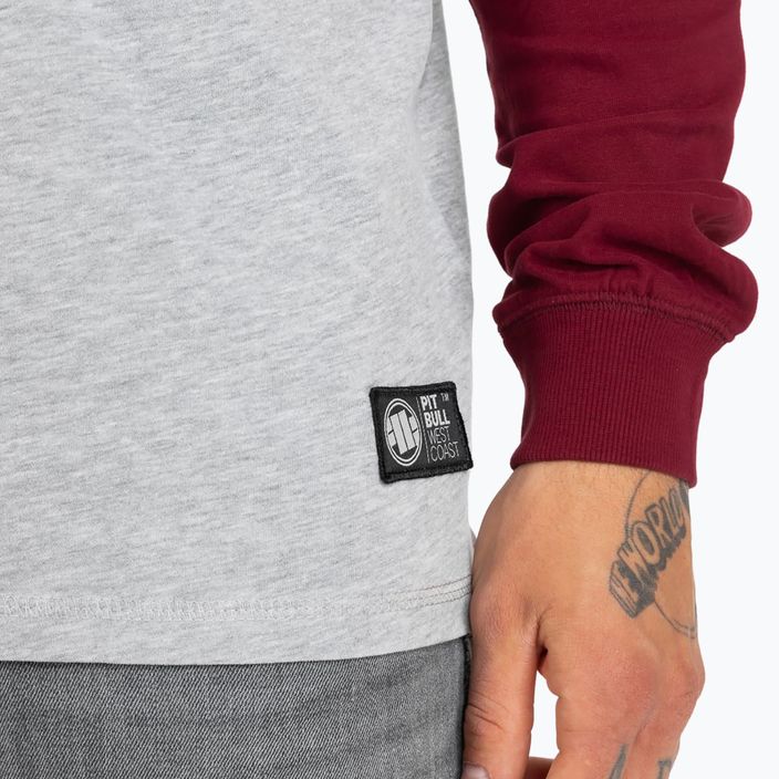 Sweatshirt für Männer Pitbull West Coast Hooded Small Logo grey/burgundy 4