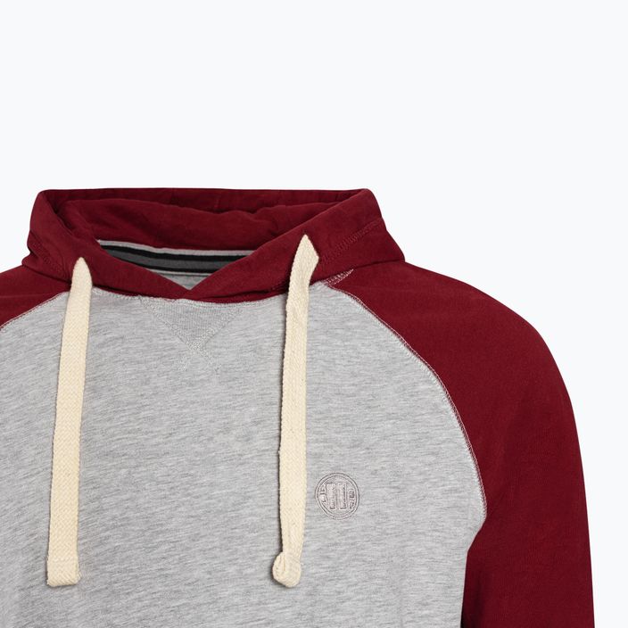 Sweatshirt für Männer Pitbull West Coast Hooded Small Logo grey/burgundy 9