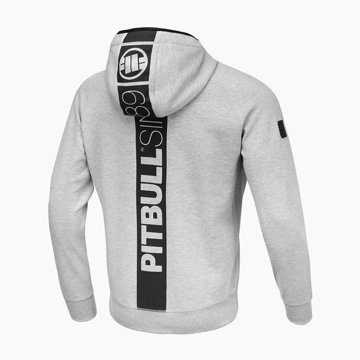 Herren Pitbull Hermes Sweatshirt mit Kapuze und Reißverschluss grau/melange 5