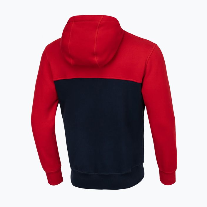 Herren Pitbull West Coast Hilltop 2 Sweatshirt mit Kapuze rot/dunkel marineblau 2