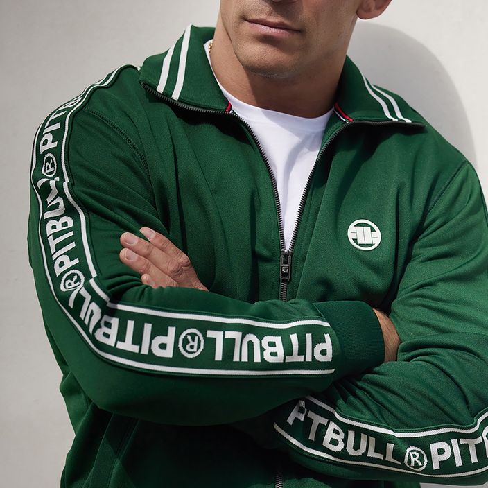 Herren Pitbull West Coast Trainingsjacke Tape Logo Terry Gruppe grün 5