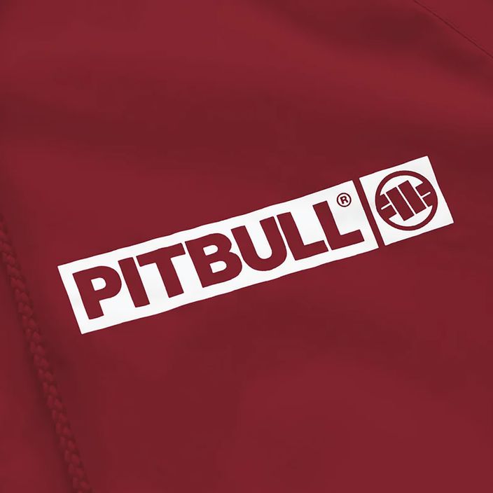 Herren Pitbull West Coast Athletic Logo Hooded Nylon Burgundy Jacke 5
