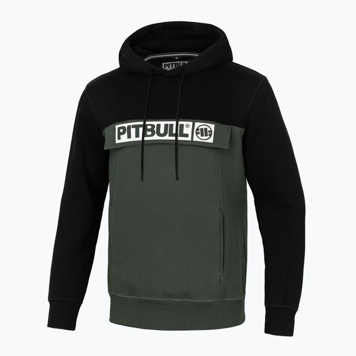 Herren Pitbull West Coast Terry Gruppe 2-Farben Hilltop Kapuzenpulli schwarz/oliv