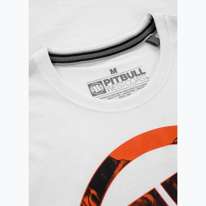Pitbull West Coast Orange Dog 24 weißes Herren-T-Shirt 4