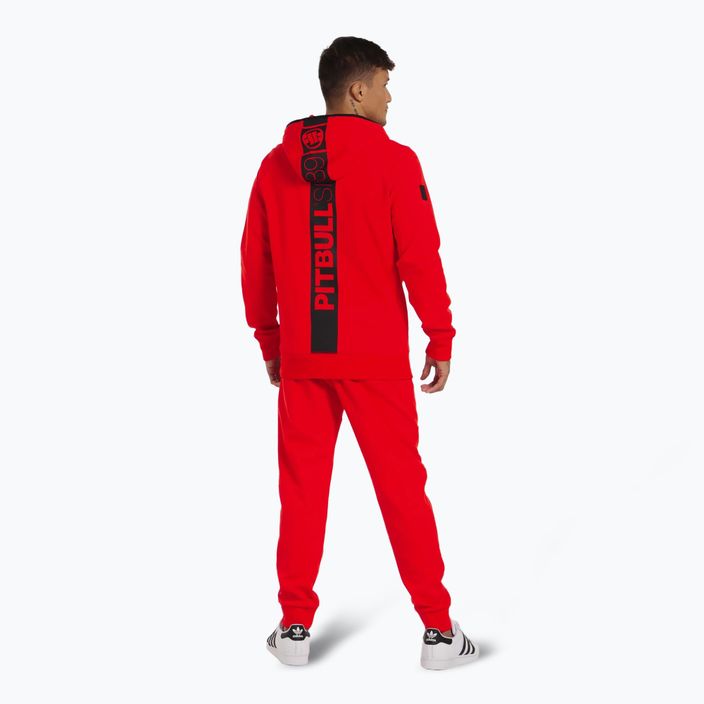 Herren Pitbull Hermes Sweatshirt mit Kapuze und Reißverschluss feuerrot 3