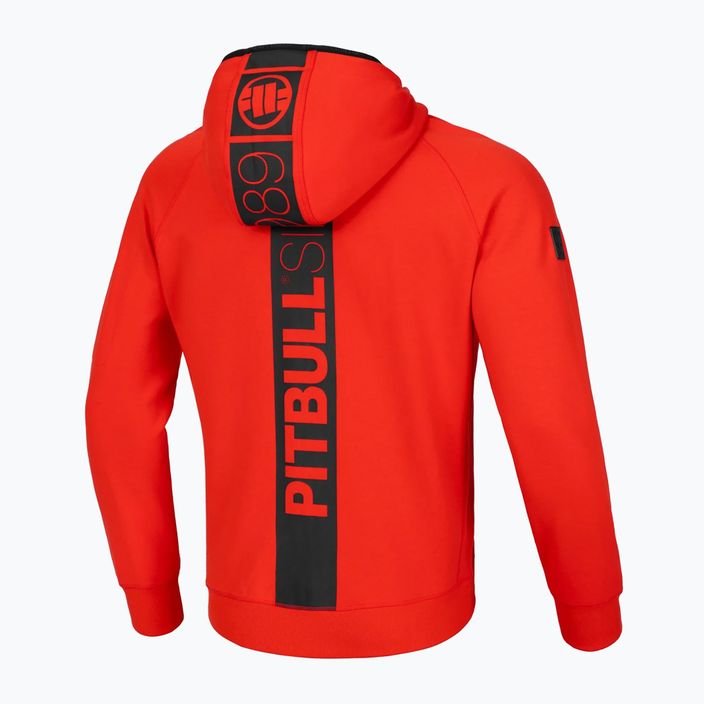 Herren Pitbull Hermes Sweatshirt mit Kapuze und Reißverschluss feuerrot 8