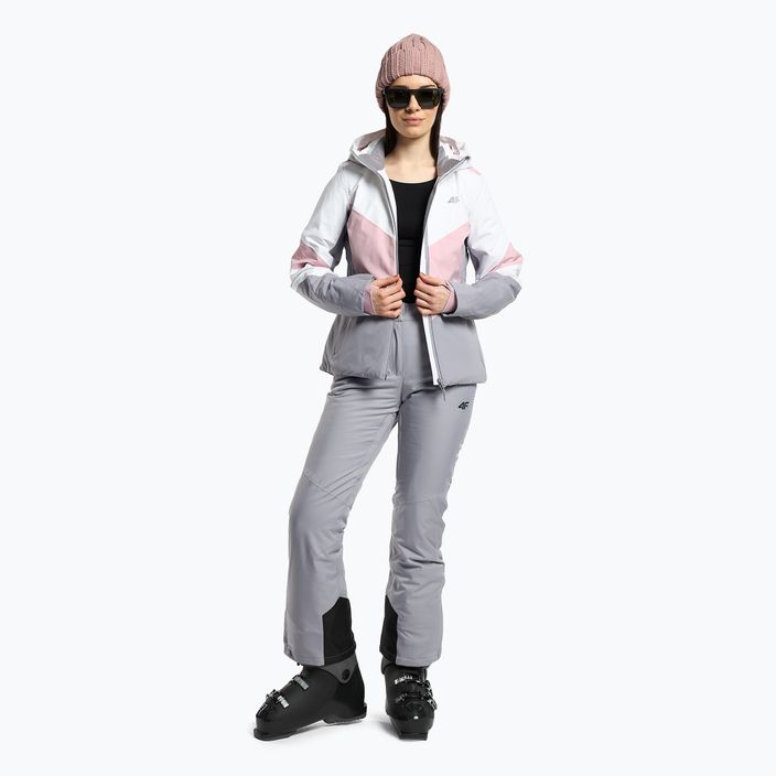 Damen-Skijacke 4F rosa-schwarz H4Z22-KUDN008 2