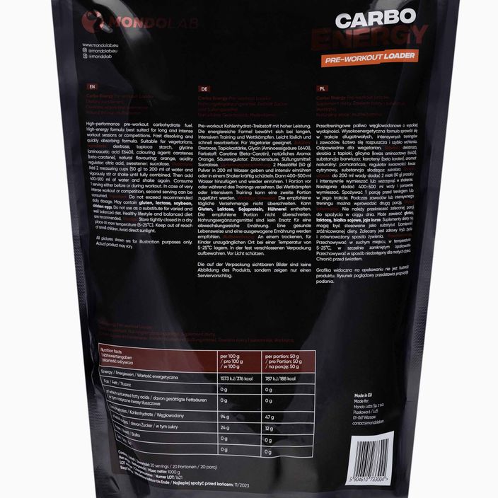 Carbo Energy MONDOLAB Kohlenhydrate 1kg tropische Früchte MND012 2