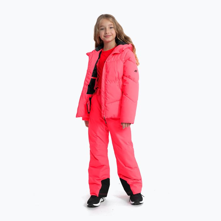 Kinder-Skijacke 4F F293 hot pink neon 3