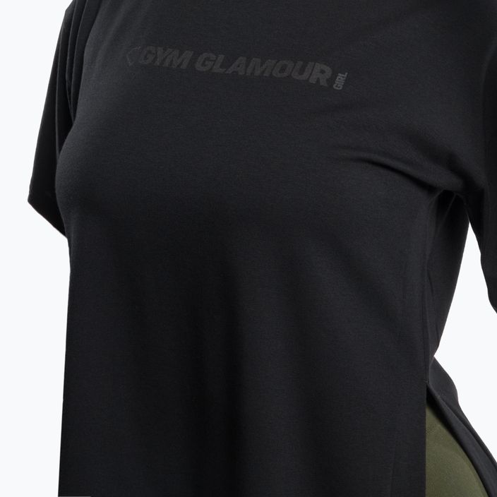 Damen Trainings-T-Shirt Gym Glamour Glamour Schwarz 417 4