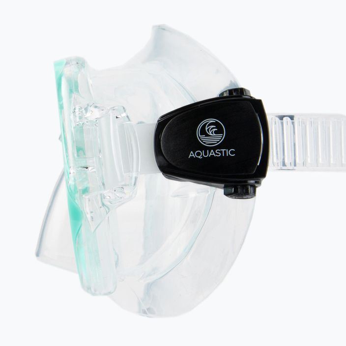AQUASTIC Schnorchelset Maske + Schnorchel blau MSA-01N 7