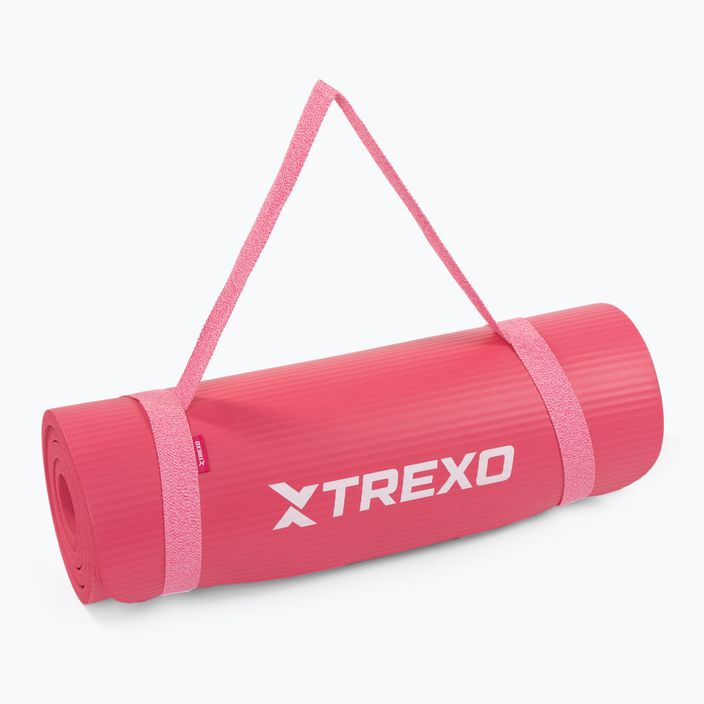 TREXO NBR 15 mm Gymnastikmatte mit Gürtel rosa 7