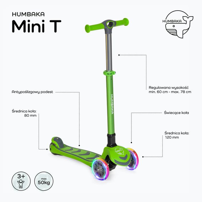 HUMBAKA Mini T Kinder-Dreirad-Roller grün HBK-S6T 2