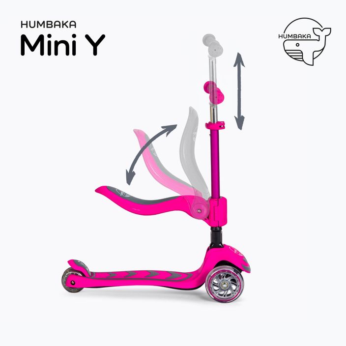 HUMBAKA Mini Y Kinderroller mit drei Rädern rosa HBK-S6Y 3