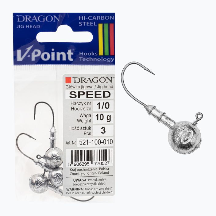 Dragon V-Point Speed Jig-Kopf 10g 3St. schwarz PDF-521-100-010 3