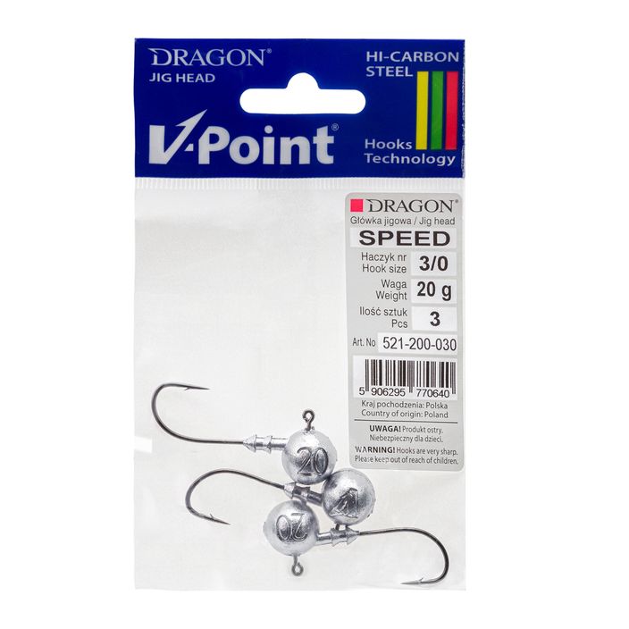 Dragon V-Point Speed 20g 3er Jigkopf schwarz PDF-521-200-030 2