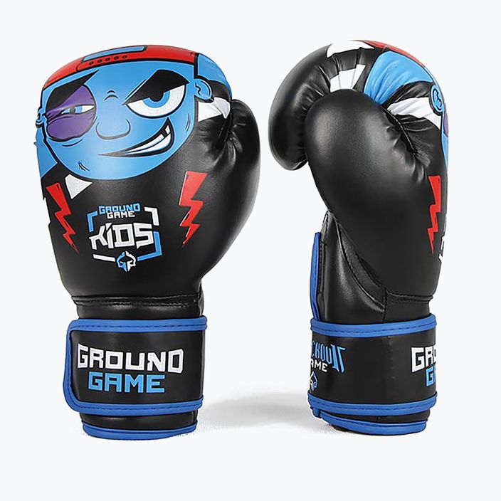 Ground Game Prodigy Kinder Boxhandschuhe schwarz und blau 7