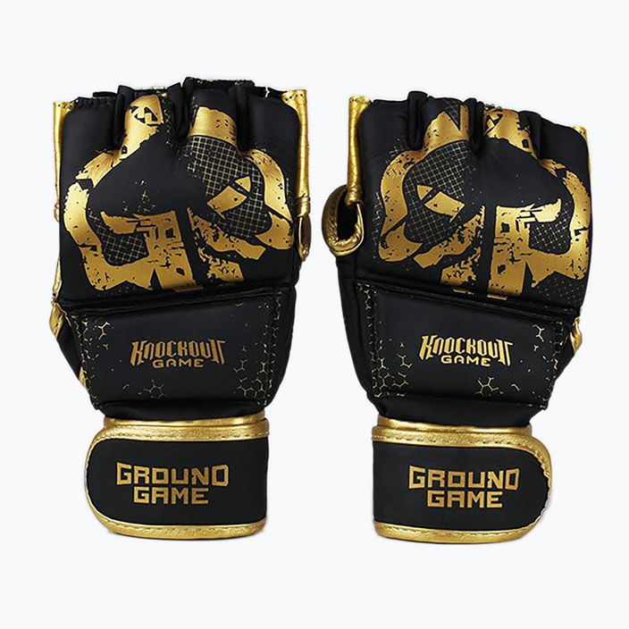 GroundGame MMA Cage Gold Sparring Handschuhe schwarz MMAGLOCGOLDSM 7