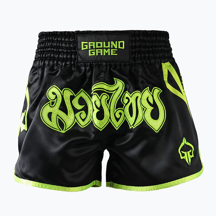 Herren Ground Game Muay Thai Neon Trainingsshorts schwarz/grün neon