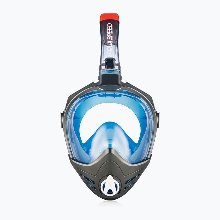 AQUA-SPEED Brizo Vollgesichtsmaske zum Schnorcheln + Kamerahalter schwarz/blau 2