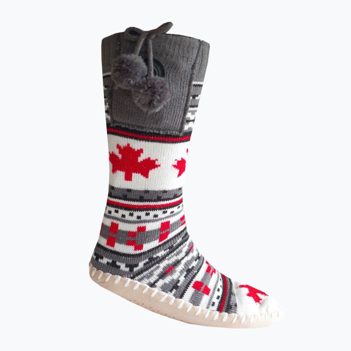 Glovii GQ4 weiß/rot/grau beheizte Hausschuhe mit Socken
