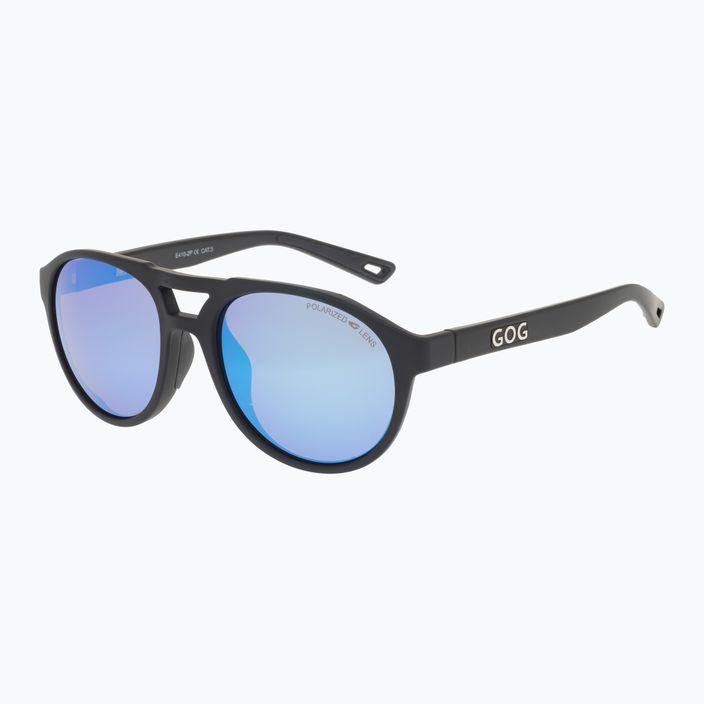 GOG Nanga mattschwarze / mehrfarbige weiß-blaue Sonnenbrille E410-2P 5