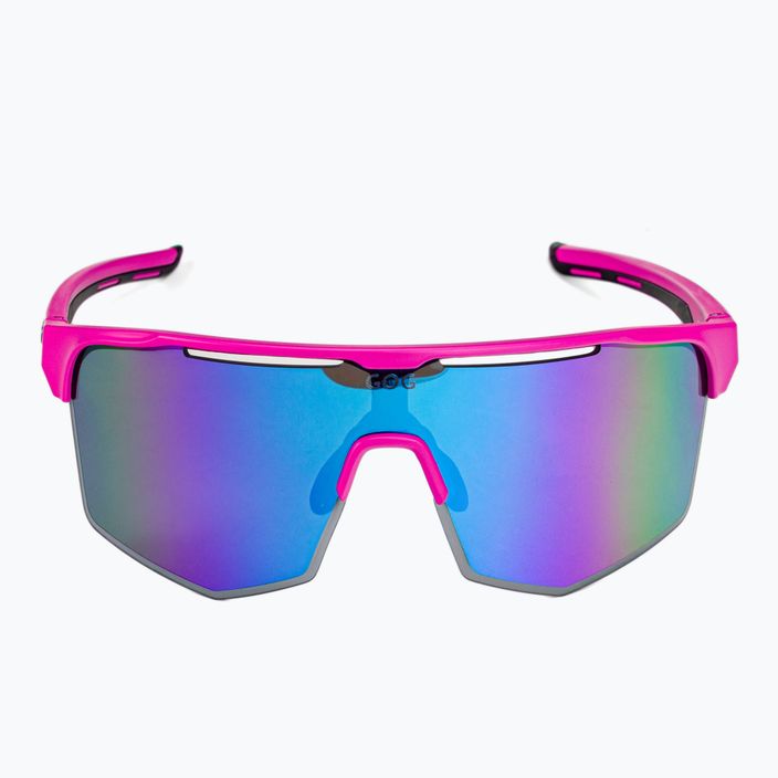 GOG Athena matt neon pink / schwarz / mehrfarbig weiß-blau Fahrradbrille E508-3 3