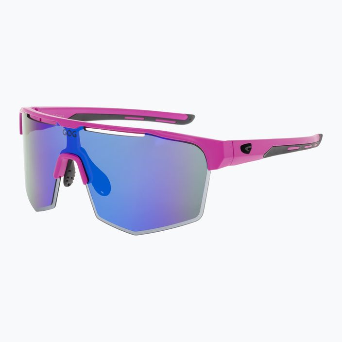 GOG Athena matt neon pink / schwarz / mehrfarbig weiß-blau Fahrradbrille E508-3 5
